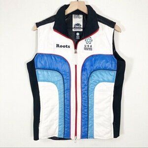 Roots 2006 USA Paralympic Puffer Vest Large Olympic Stretch Sides Women's